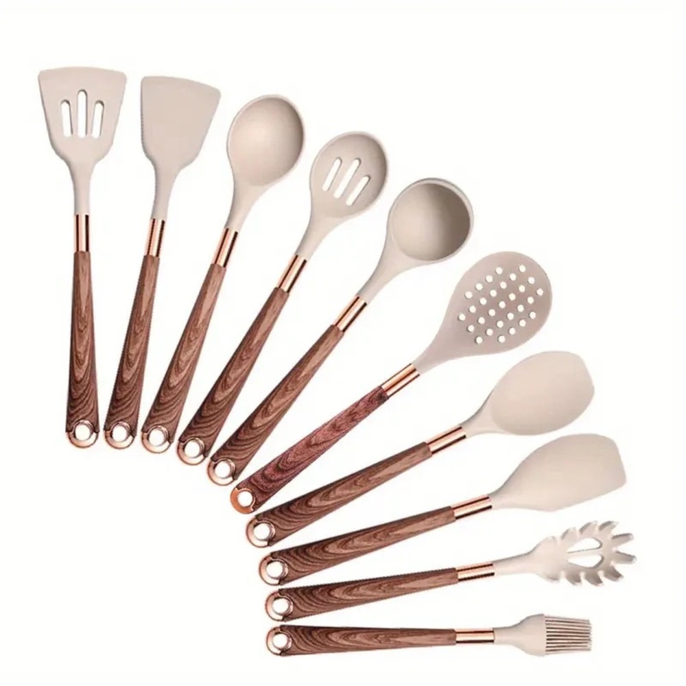 10-piece silicone cooking utensil set